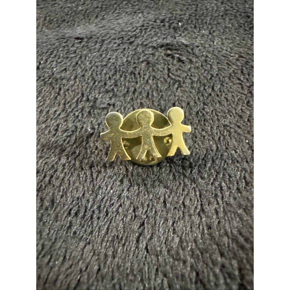 Vintage United Way Hands Across America Gold Tone Enamel Lapel Pin‎ (GW20)